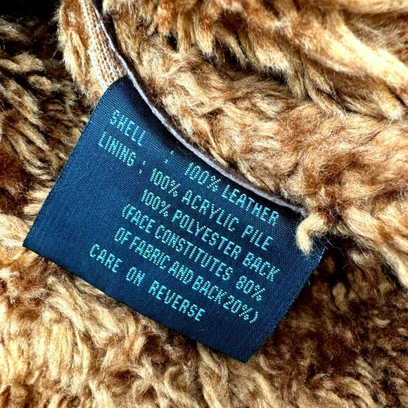 KENNETH COLE REACTION Women's Large Leather Jacket Coat Teddy Fur Lining Buttons - Picture 5 of 9